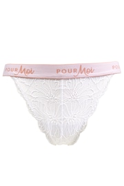 Pour Moi White Logo Elastic Thong Knickers - Image 3 of 4