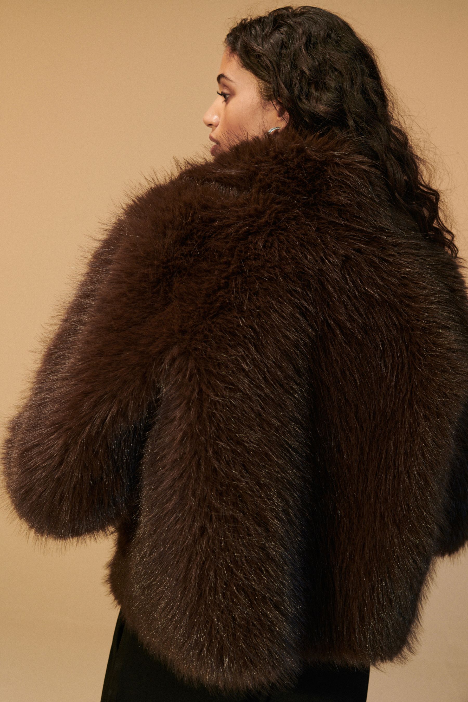 Chocolate fur coat best sale