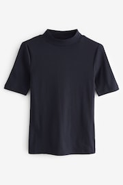 Navy Blue Half Sleeve High Neck T-Shirt - Image 2 of 3