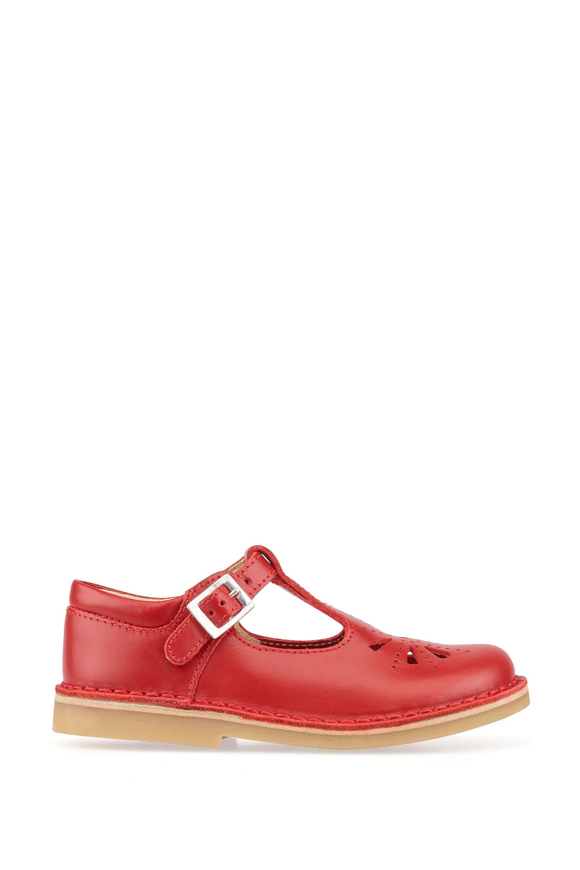 Start-Rite Lottie Red Leather Classic T-Bar Shoes F Fit - Image 1 of 6