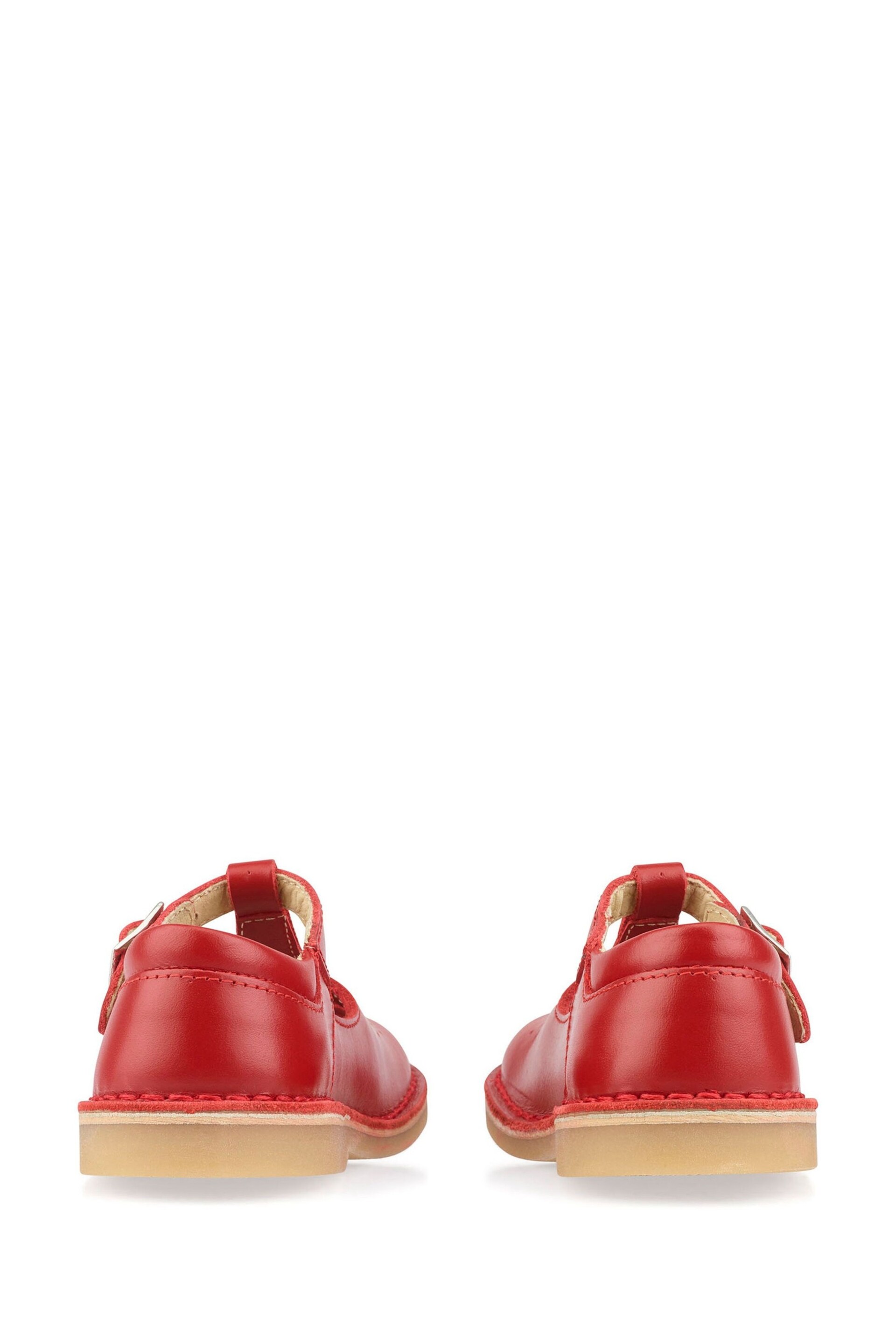 Start-Rite Lottie Red Leather Classic T-Bar Shoes F Fit - Image 4 of 6