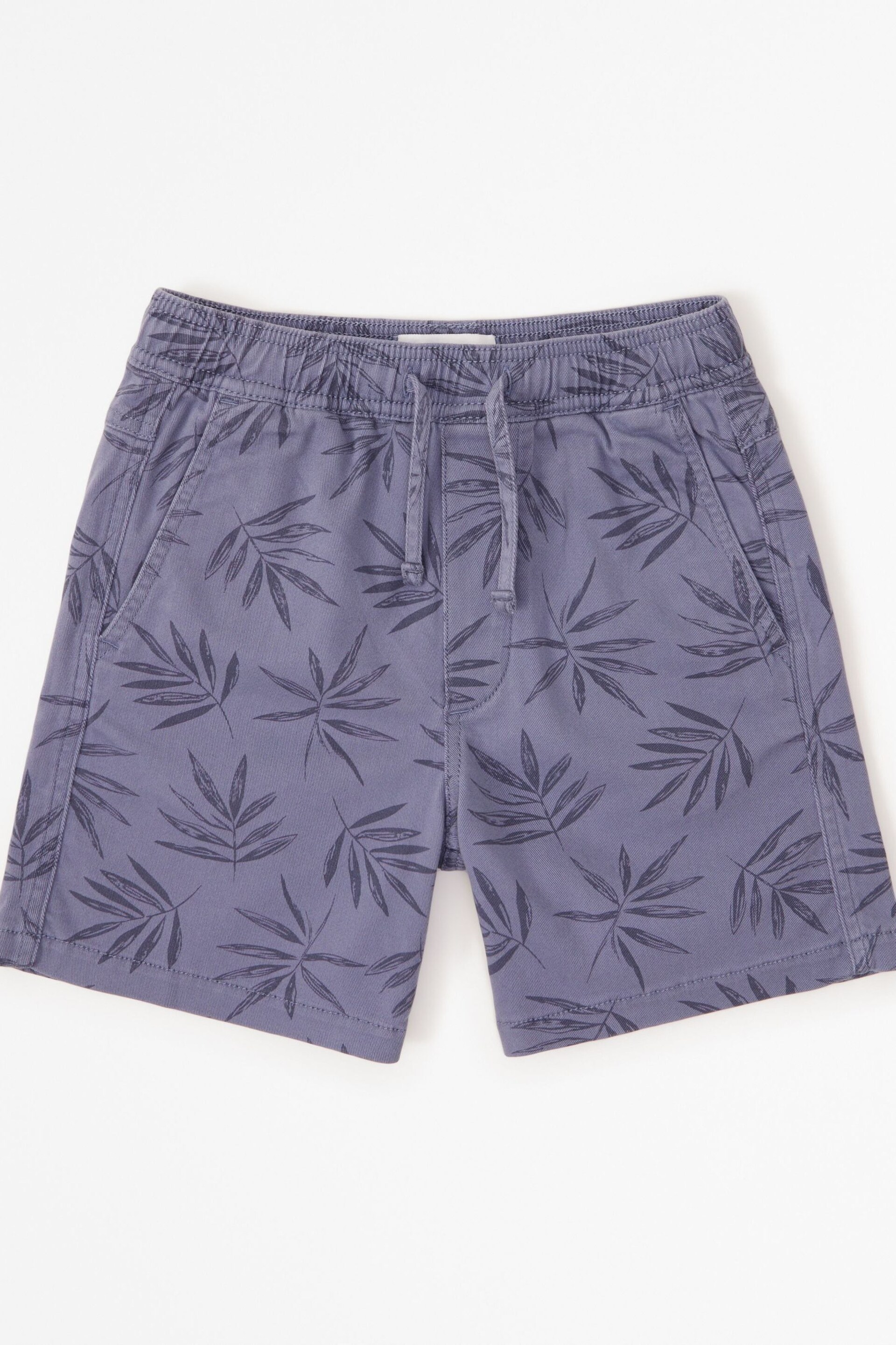 Abercrombie & Fitch Blue Palm Tree Printed Elasticated Waist Shorts - Image 1 of 1