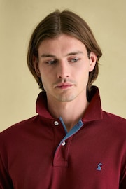 Joules Woody Burgundy Red Regular Fit Cotton Pique Polo Shirt - Image 4 of 7