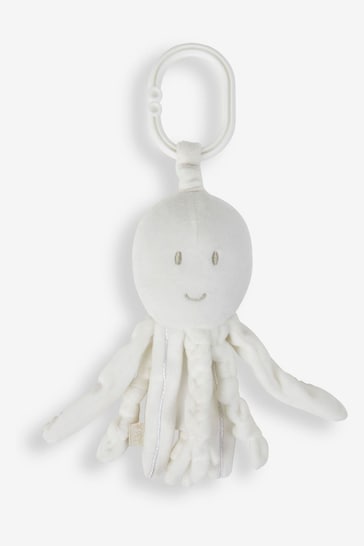 JoJo Maman Bébé White Octopus Rattle Toy