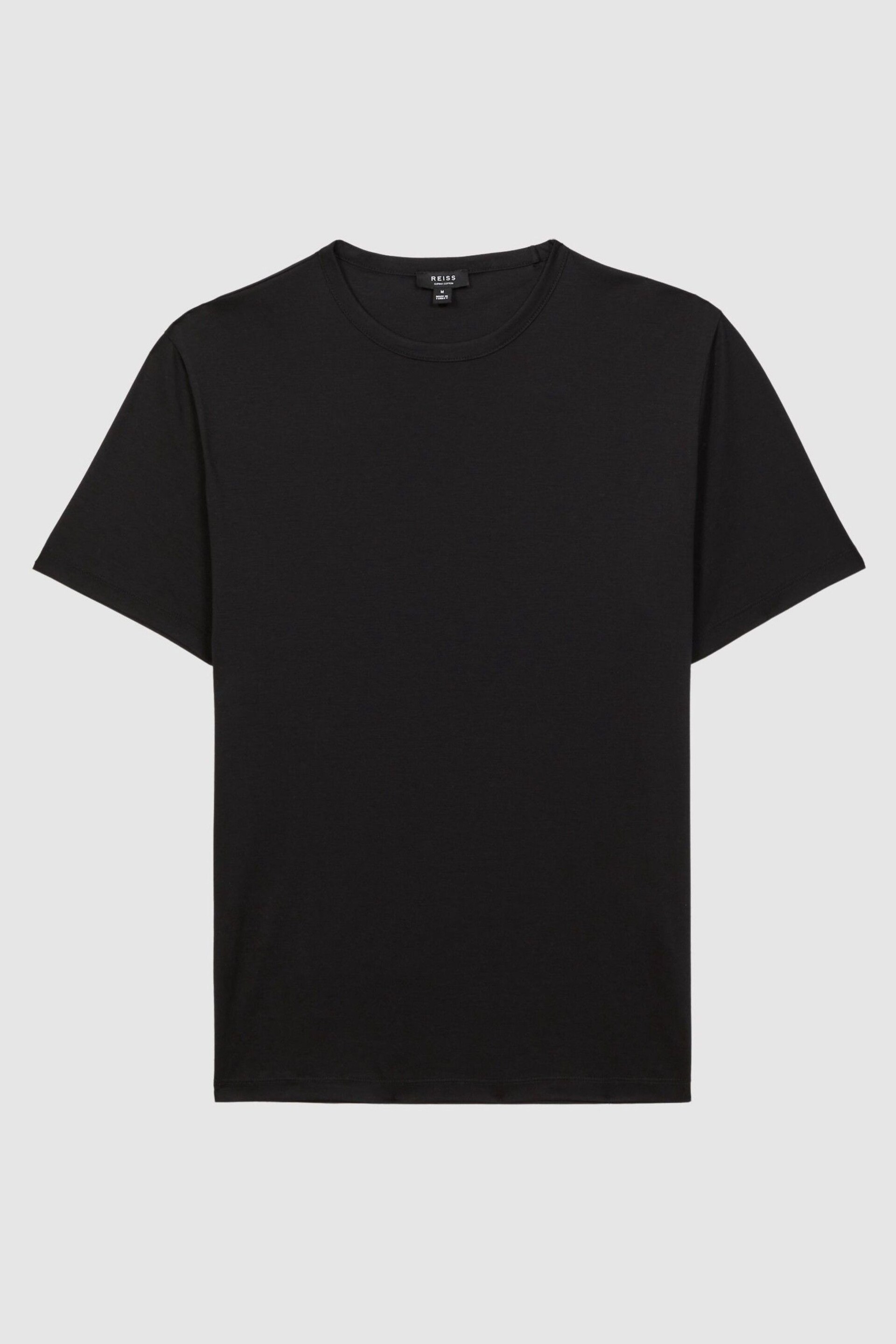 Reiss Black Capri Cotton Crew Neck T-Shirt - Image 2 of 5