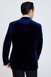 MOSS Blue Regular Fit Velvet Jacket - Image 2 of 4