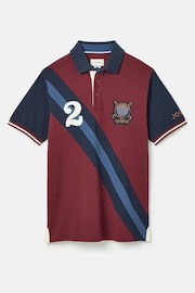 Joules Embellished Navy/Burgundy Classic Fit Polo Shirt - Image 6 of 6