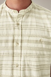 White Textured Stripe Short Sleeve Shirt - Image 5 of 8