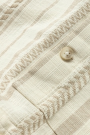 White Textured Stripe Short Sleeve Shirt - Image 8 of 8
