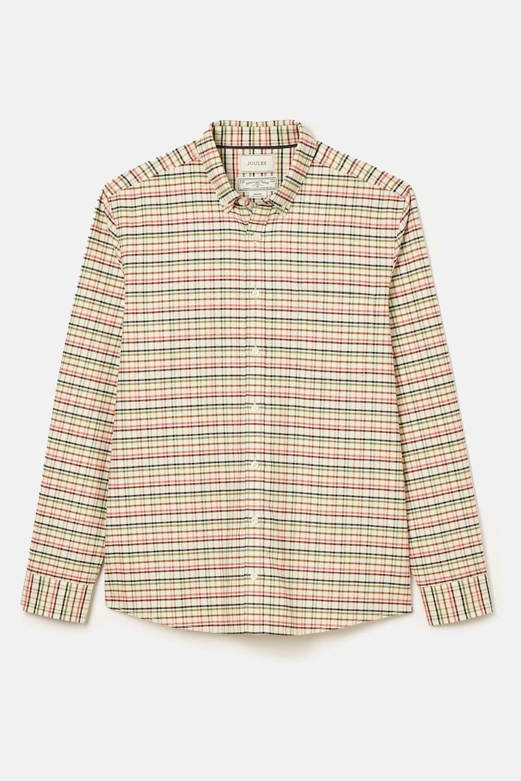 Joules Welford Cream Multi Cotton Check Shirt - Image 10 of 10