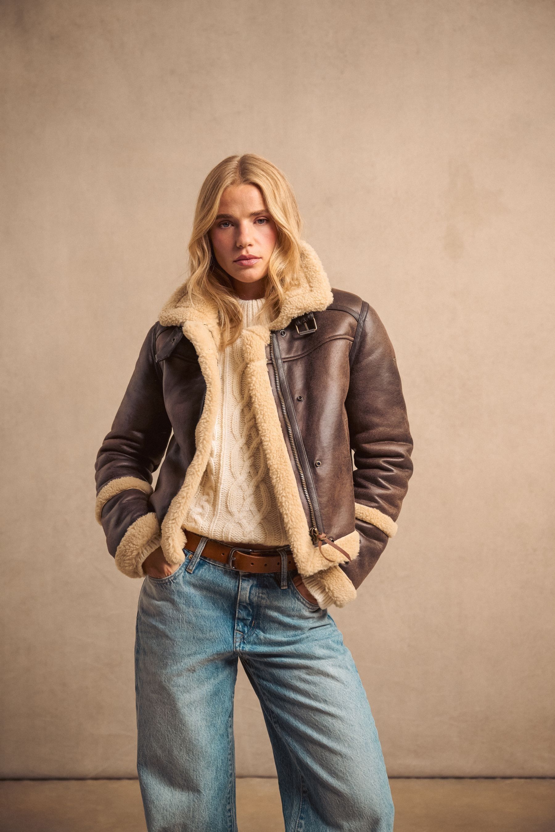 Buy Superdry Brown 100 Cotton Faux Fur Shearling Crop Jacket from Next Luxembourg