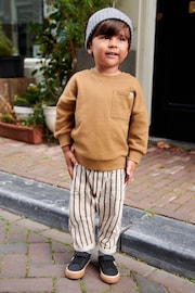 Ecru Cream/Brown Sweatshirt And Stripe Joggers Set (3mths-7yrs) - Image 2 of 7