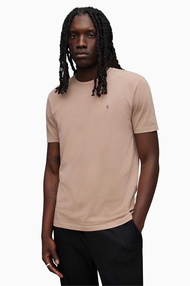 AllSaints Pink Ossage Crew T-Shirt - Image 1 of 5