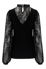 Pour Moi Black Dakota Lace Sleeve Knit Jumper with LENZING™ ECOVERO™ Viscose - Image 4 of 4