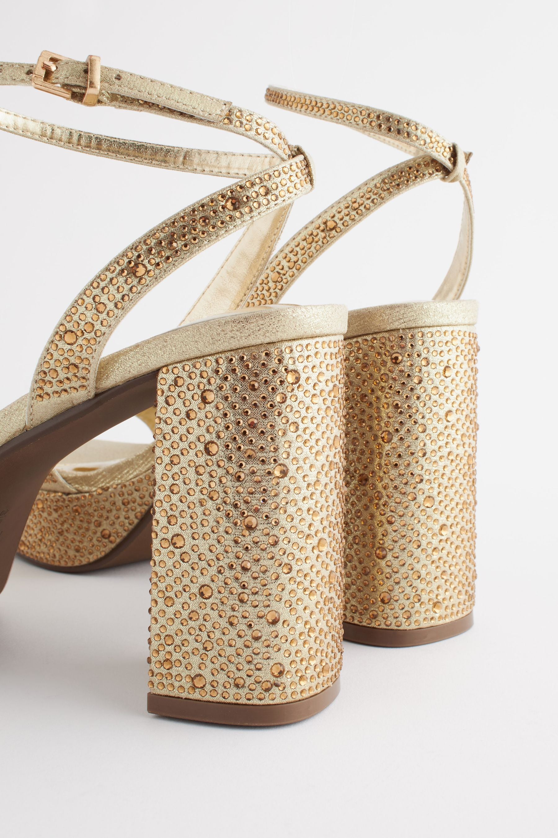 Buy Gold Forever Comfort Bling Platform Sandals from Next Ireland