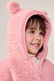 Pink Hooded Zip Fleece Jacket (3mths-7yrs) - Image 5 of 8