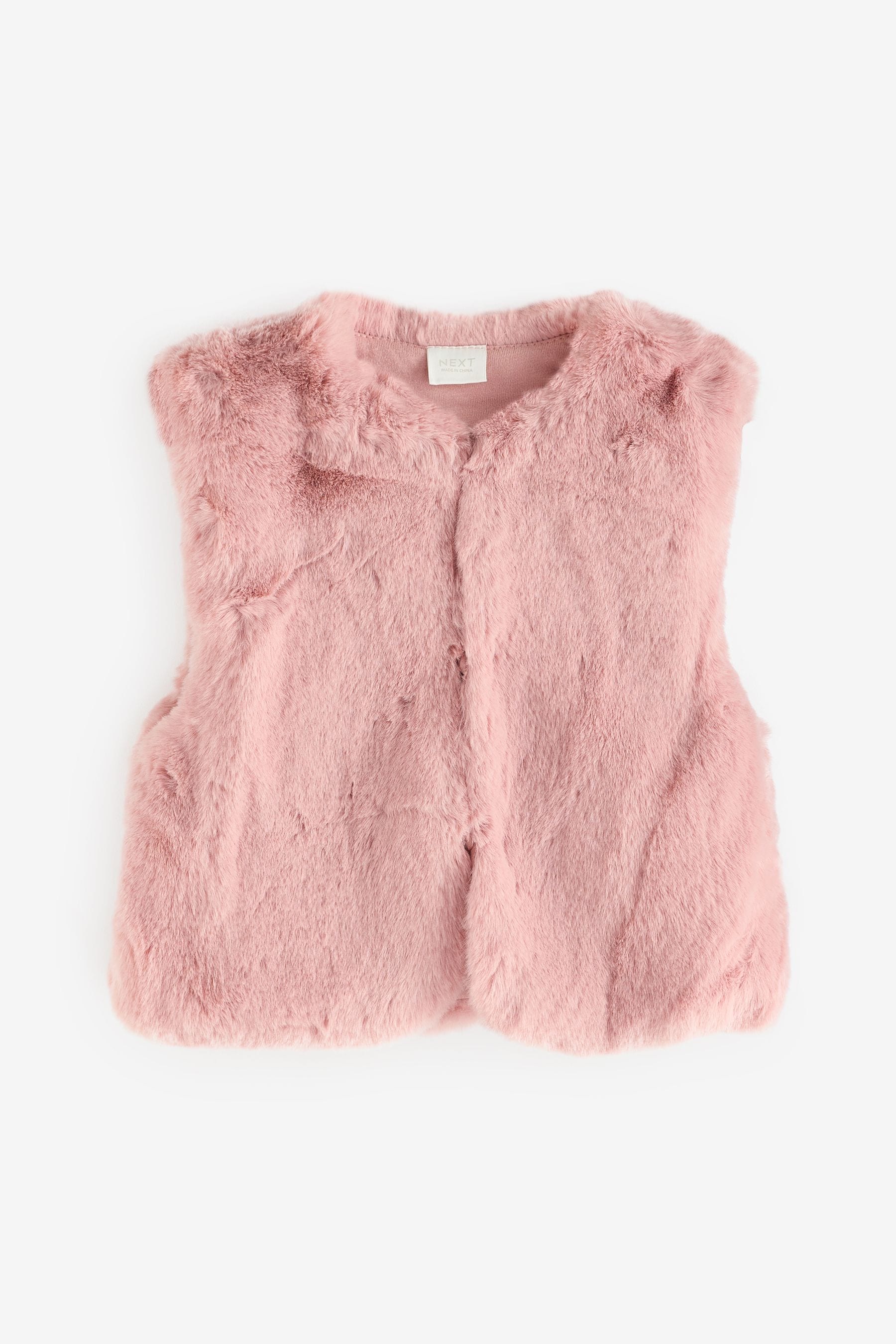 Pink Faux Fur Gilet 3mths 7yrs