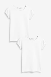 White 2 Pack Cotton Puff Sleeve T-Shirts (3-16yrs) - Image 4 of 7