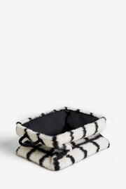 Black and White Fluffy Fabric Check Storage Basket - Image 5 of 5