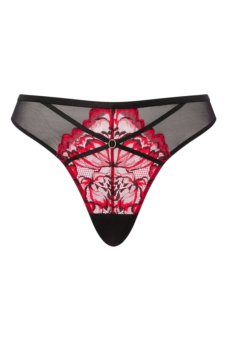 Ann Summers Red Nightfall Floral Lace Brazilian Knickers - Image 5 of 5