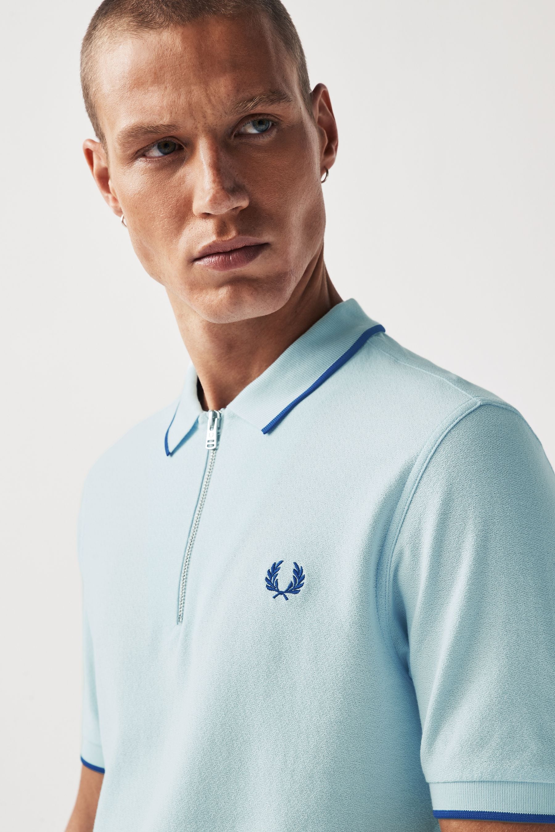 Fred perry zip polo shirt clearance