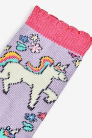 JoJo Maman Bébé Lilac 3-Pack Unicorn Socks - Image 5 of 5