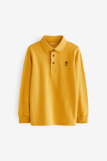 Ochre Yellow Long Sleeve Polo Shirt (3-16yrs)