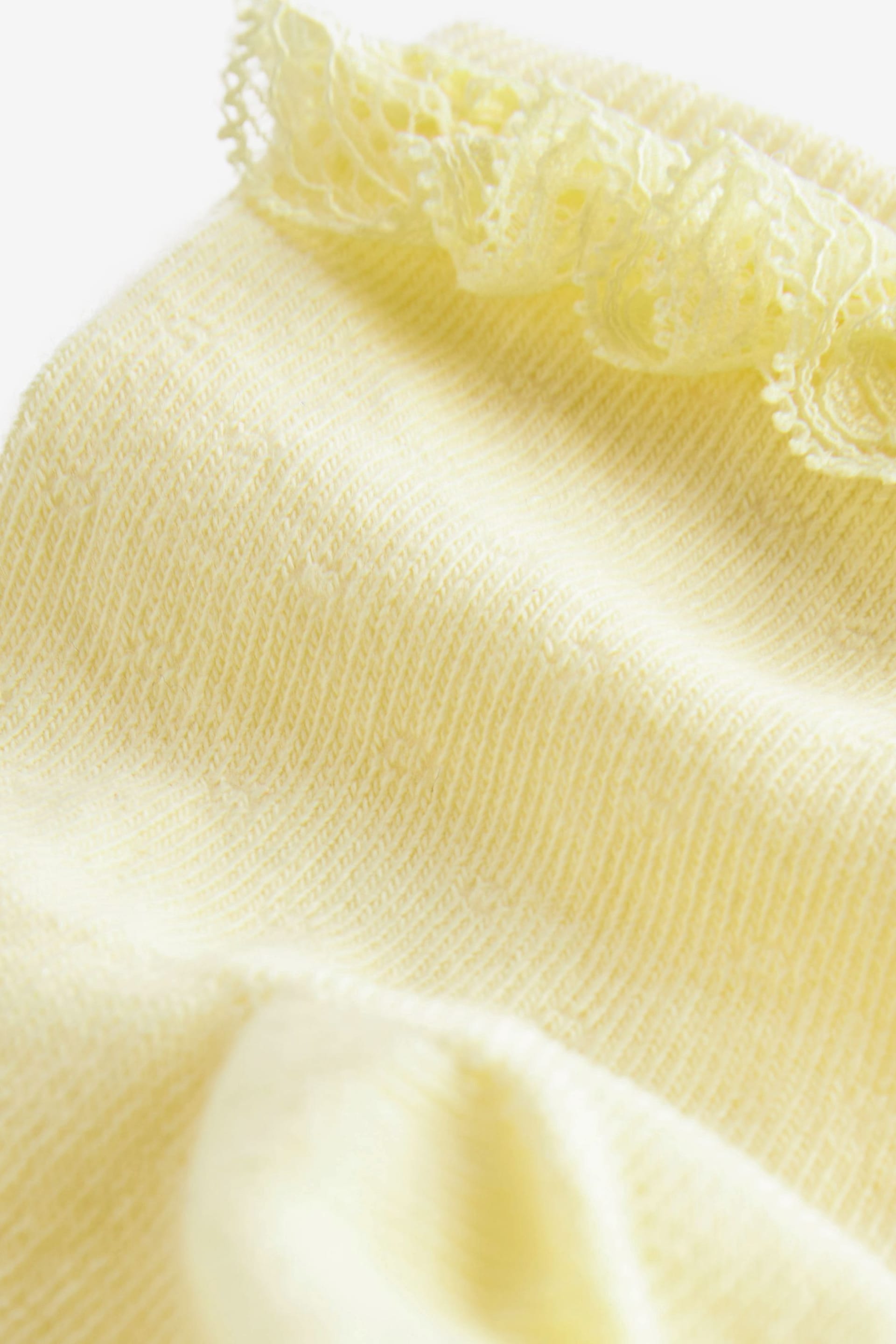 Yellow Cotton Rich Ruffle Ankle Socks 2 Pack - Image 3 of 3