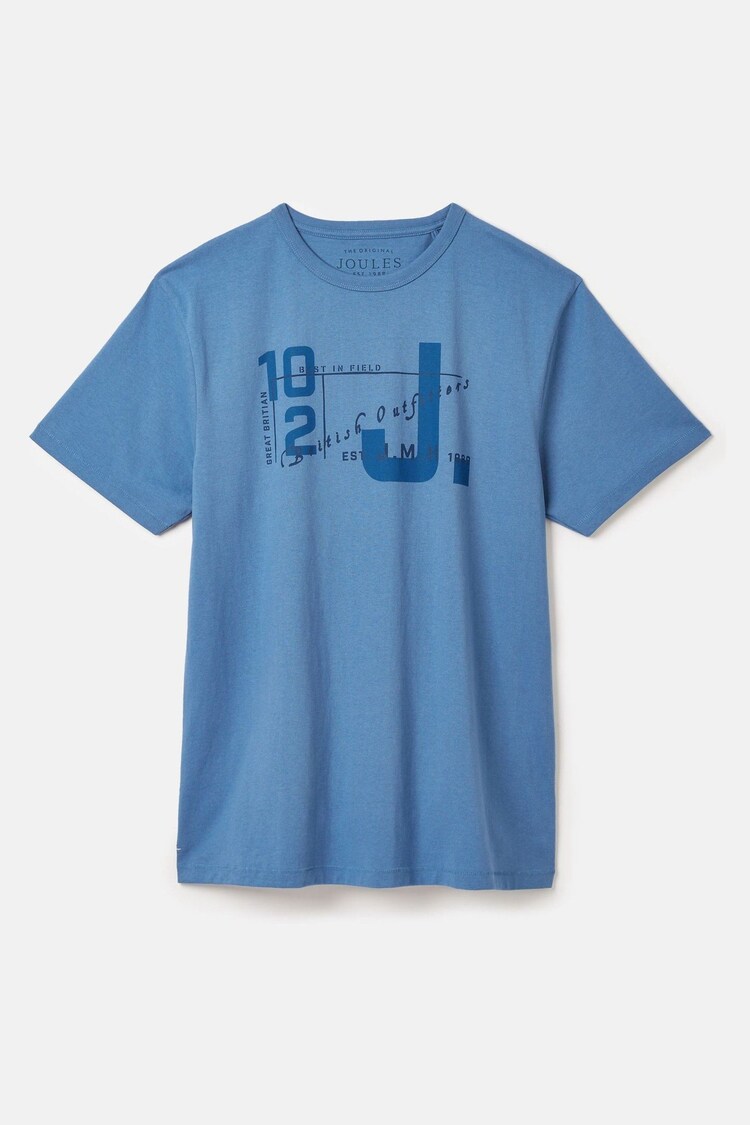 Joules Flynn Blue Jersey Crew Neck T-Shirt - Image 6 of 6