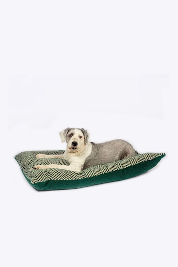 Danish Designs Green Fleece Herringbone Deep Duvet Dog Bed