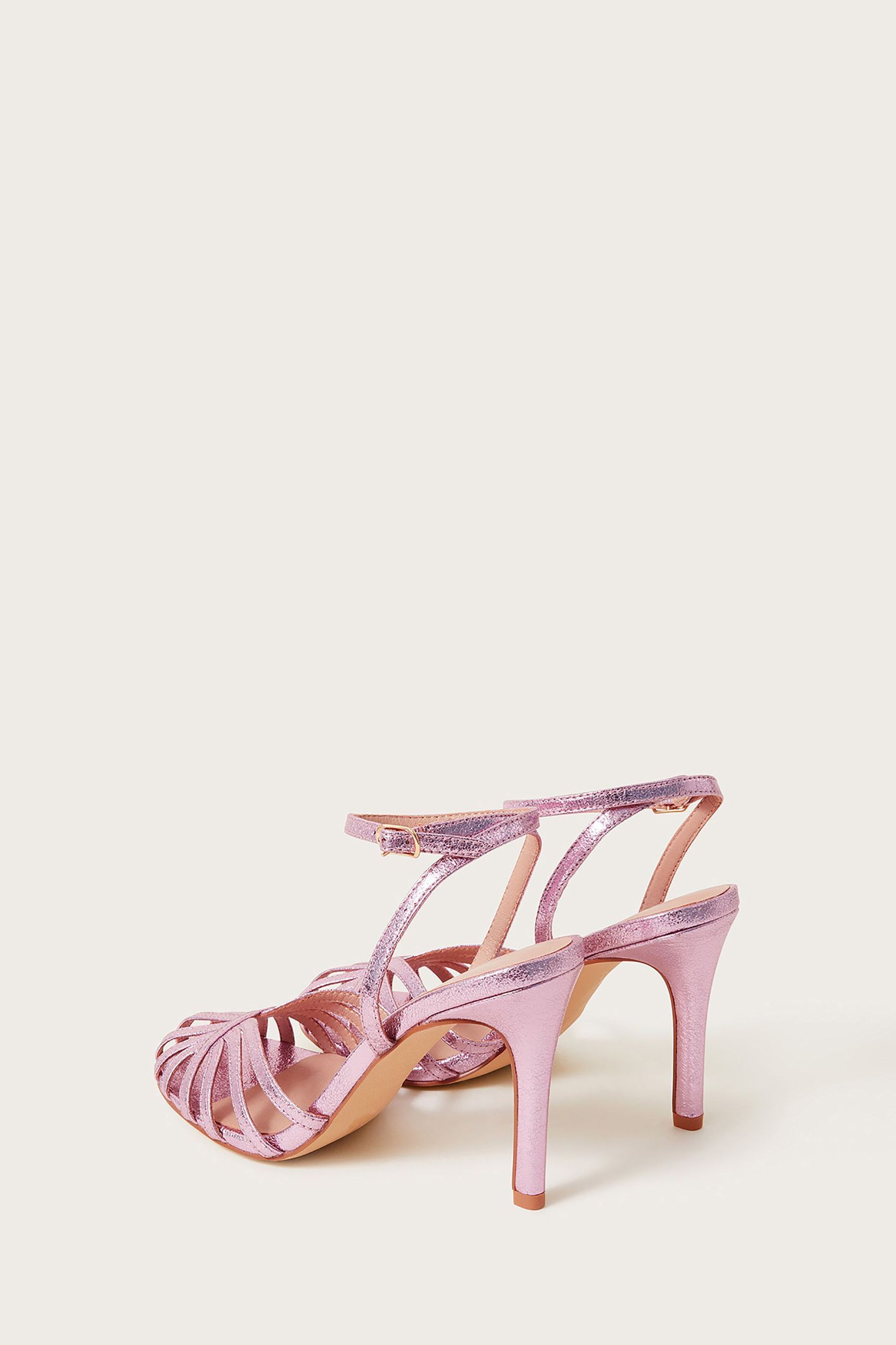 Buy Monsoon Pink Caged Metallic Heels from Next Ireland