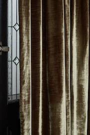 Olive Green Collection Luxe Heavyweight Plush Velvet Super Pencil Pleat Thermal Door Curtain - Image 4 of 6