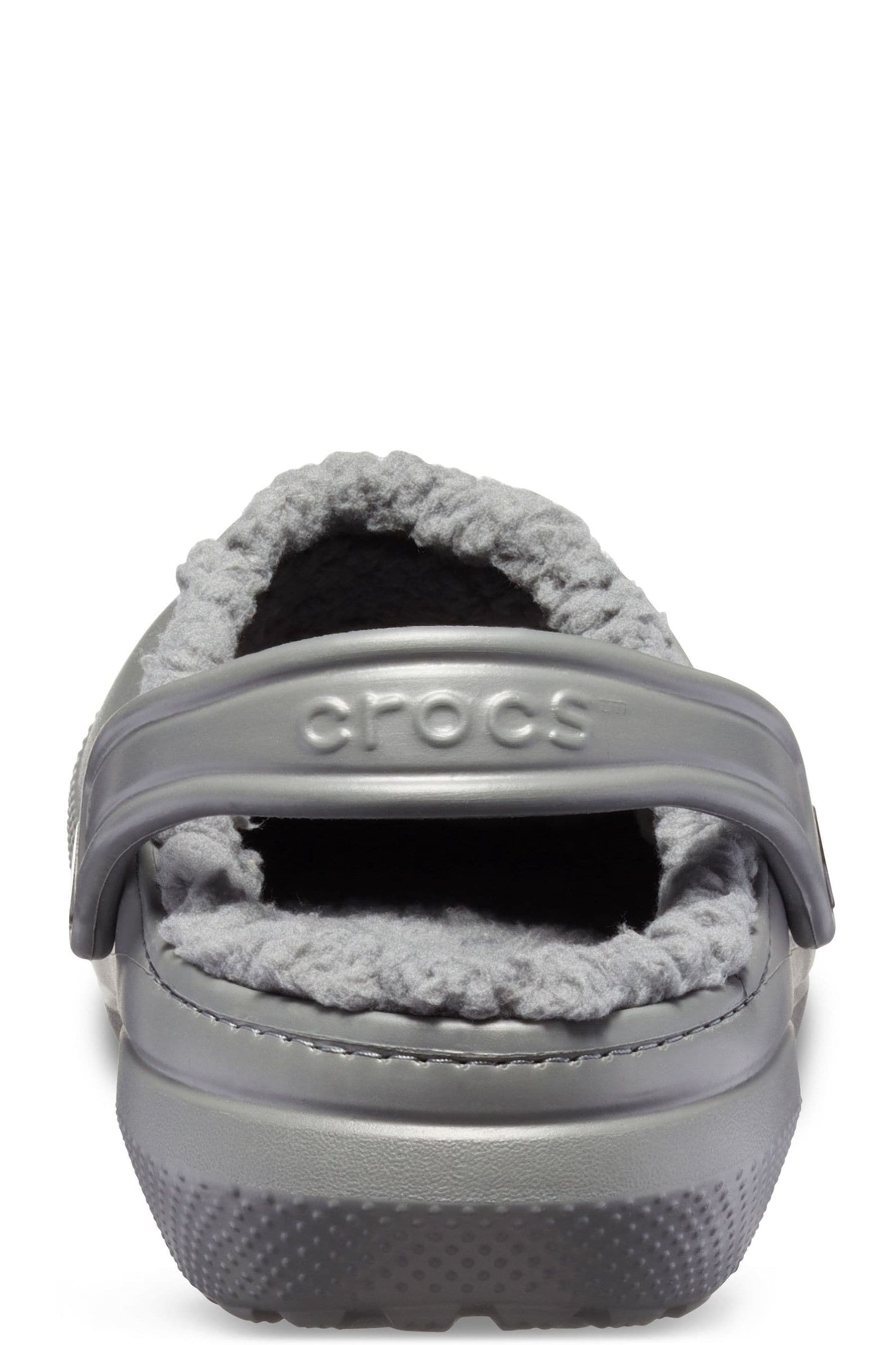 Grey crocs with fur outlet