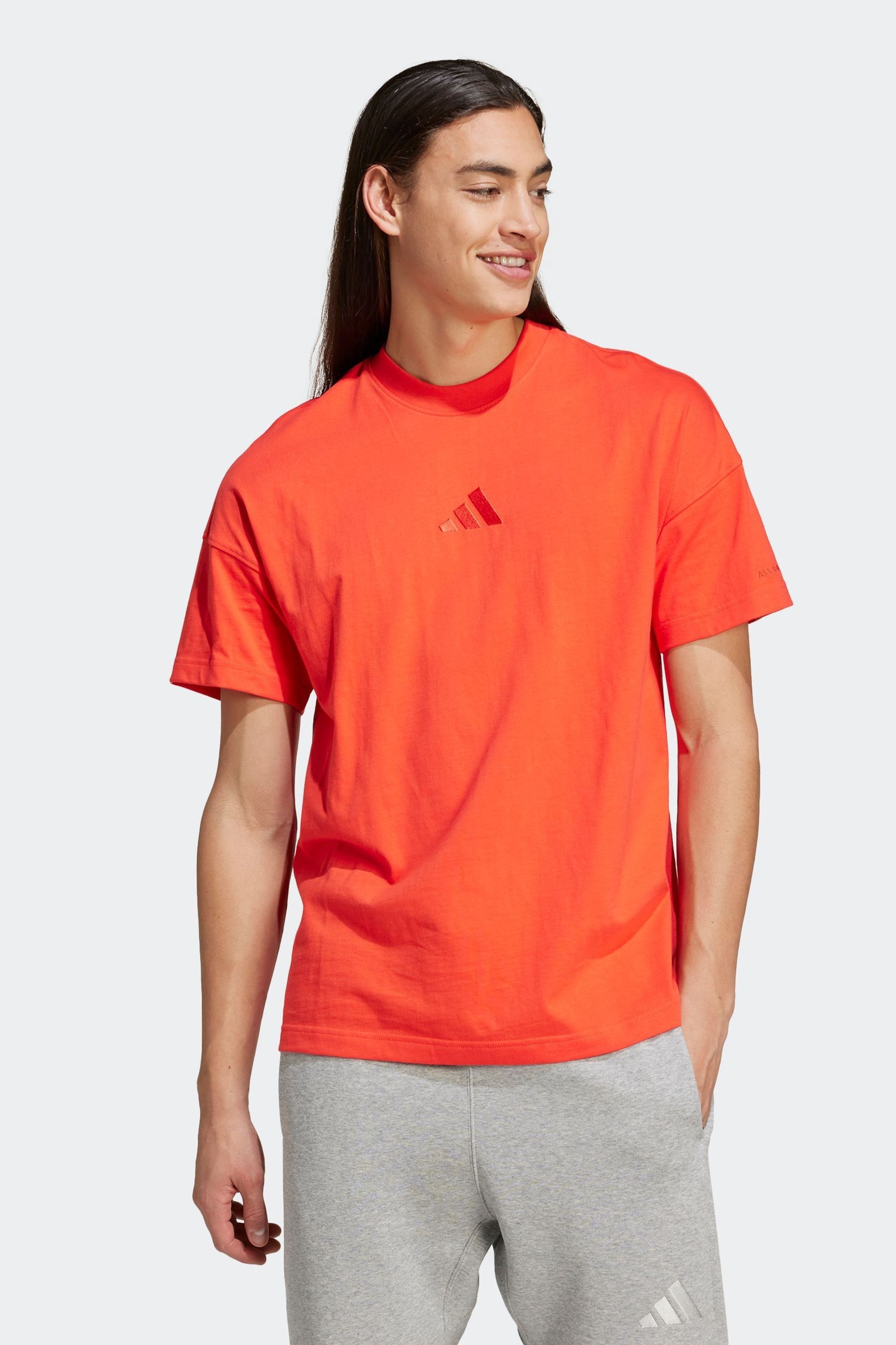 Adidas All Szn Short Sleeve T shirt Orange L Man