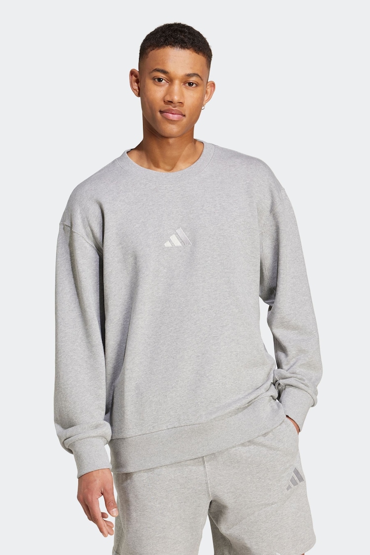 adidas Grey All Season French Terry Crew Sweatshirt - Image 1 of 1