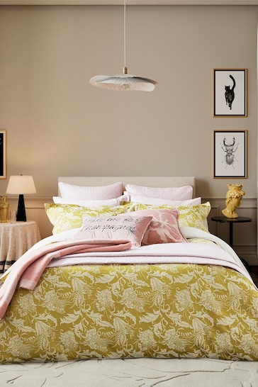 Ted Baker Gold Baroque Jacquard Duvet Cover and Pillowcase Set