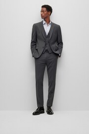 BOSS Grey Slim Fit Wool Blend Waistcoat - Image 3 of 5