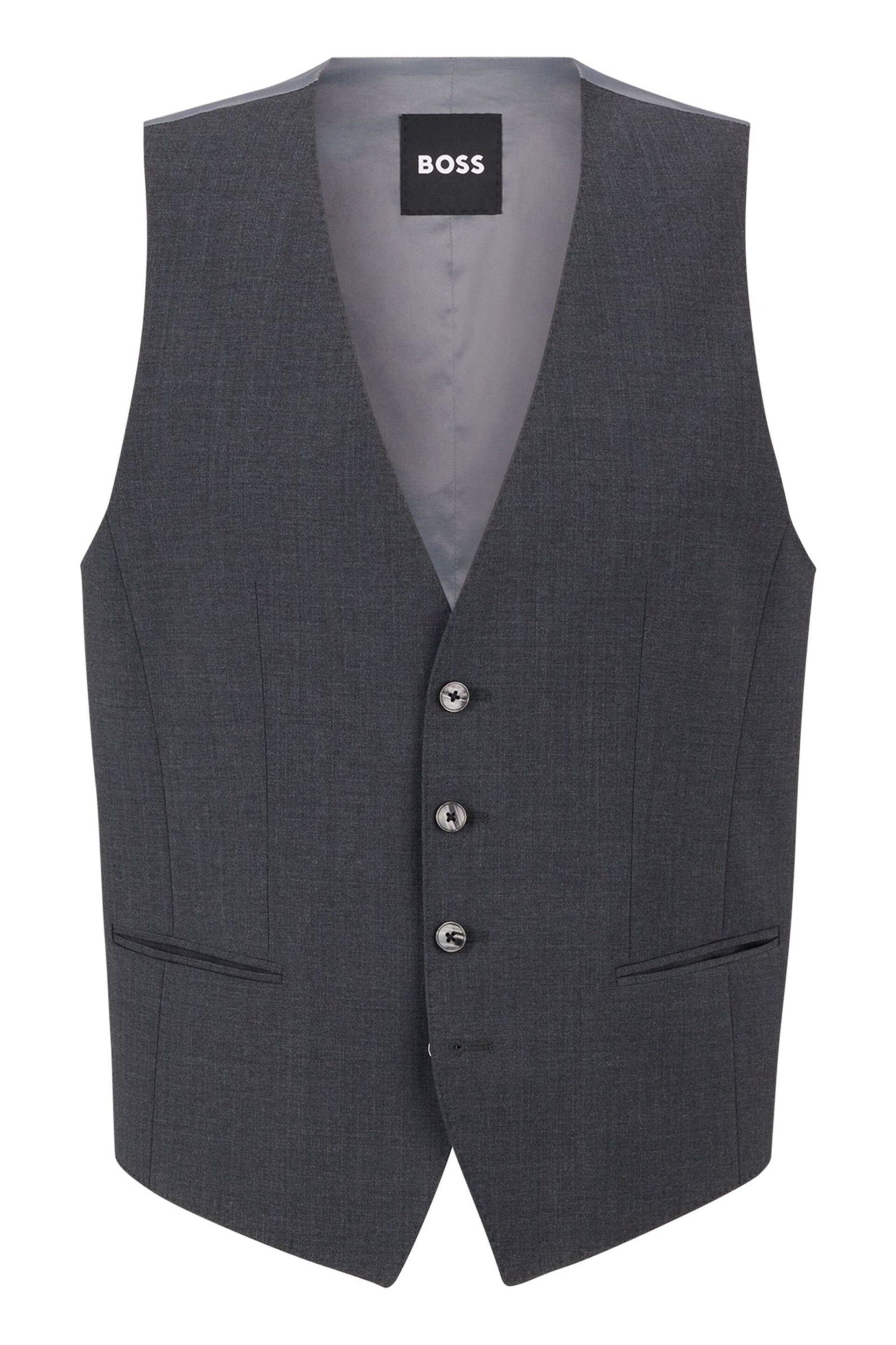 BOSS Grey Slim Fit Wool Blend Waistcoat - Image 5 of 5