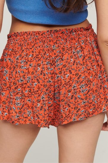 Superdry Orange Smocked Beach Shorts