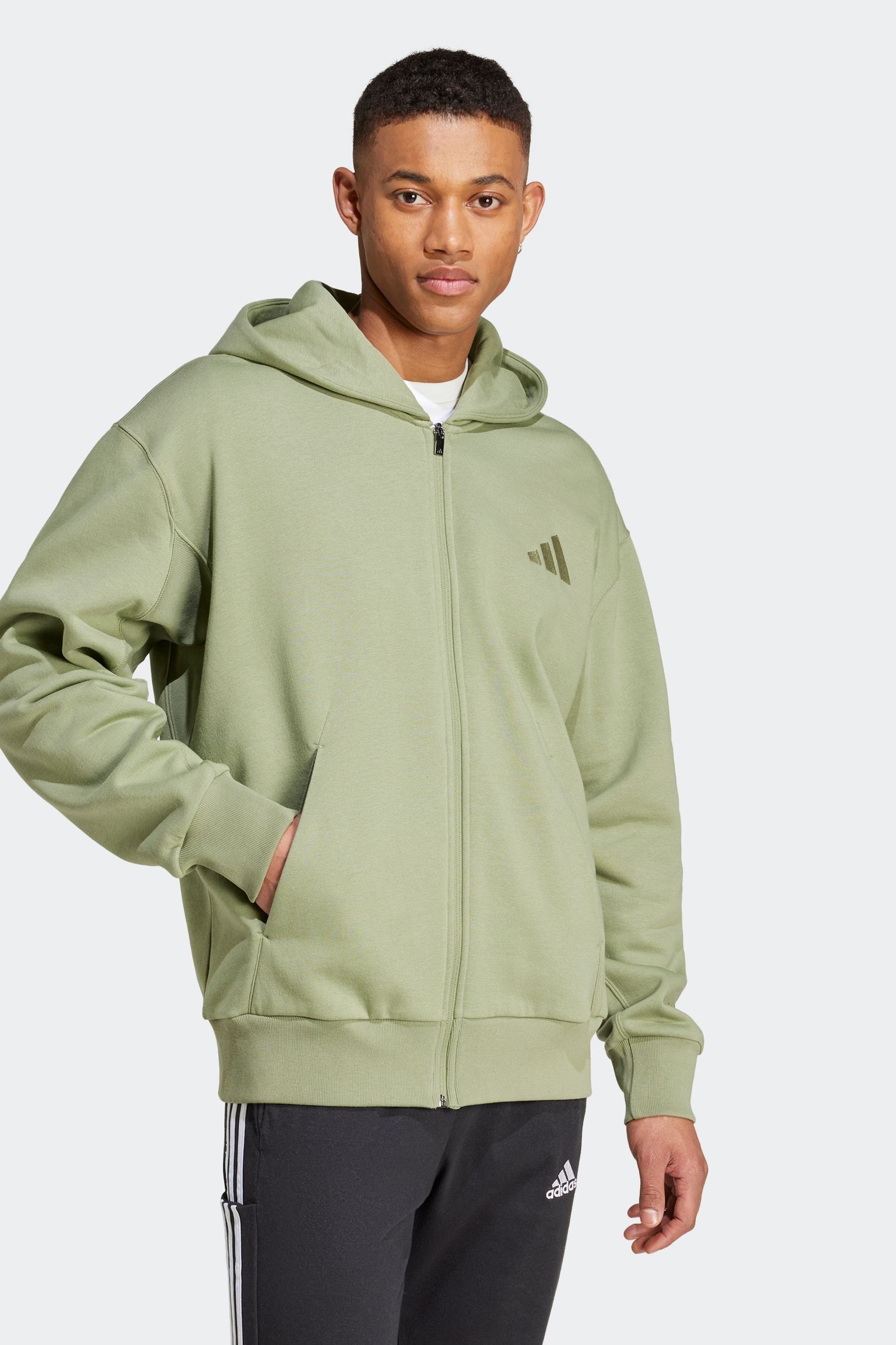 Buy adidas Green All Season Fleece Zip Up Hoodie from Next France