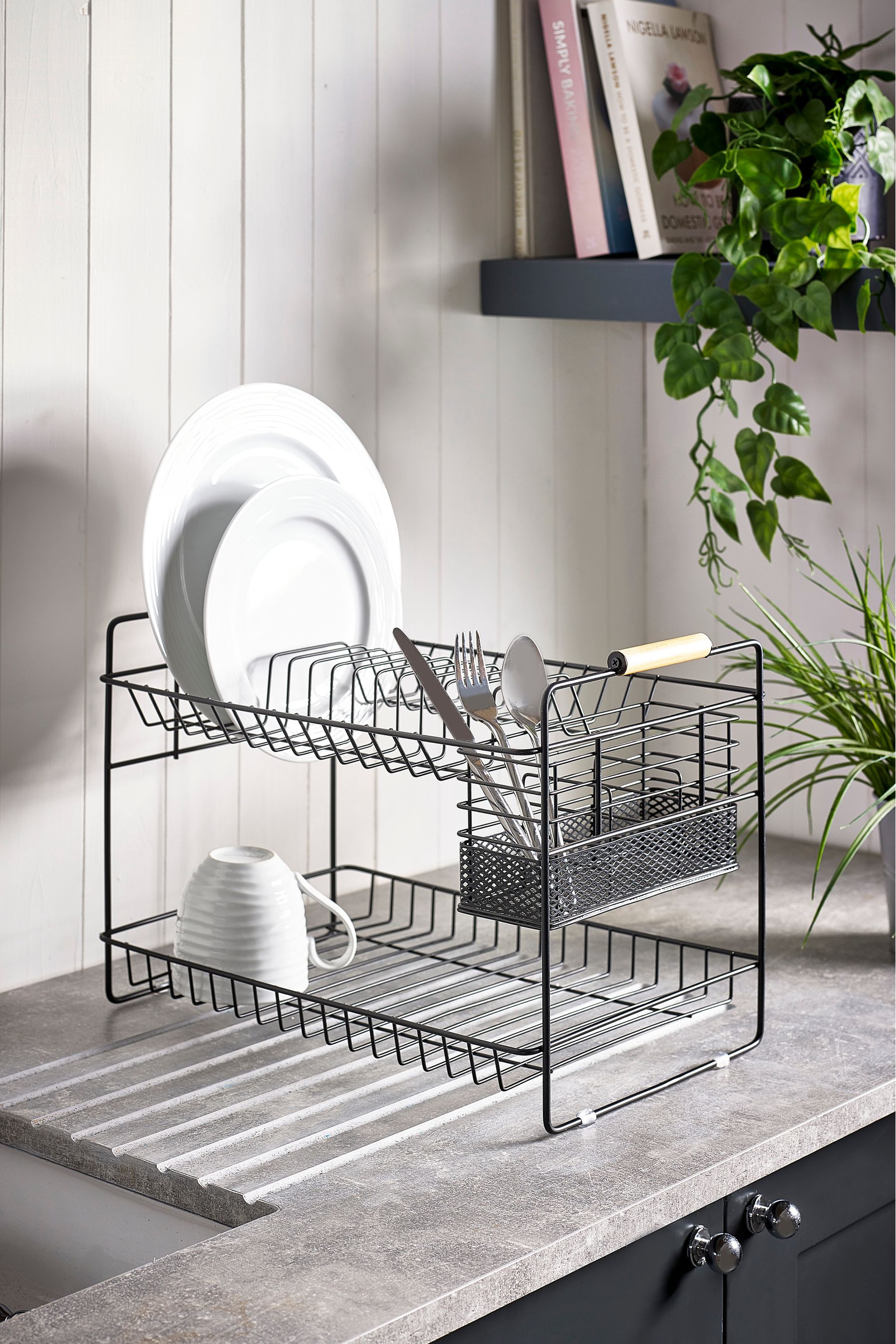 Buy Black Bronx 2 Tier Dish Drainer And Cutlery Holder from Next United Arab Emirates