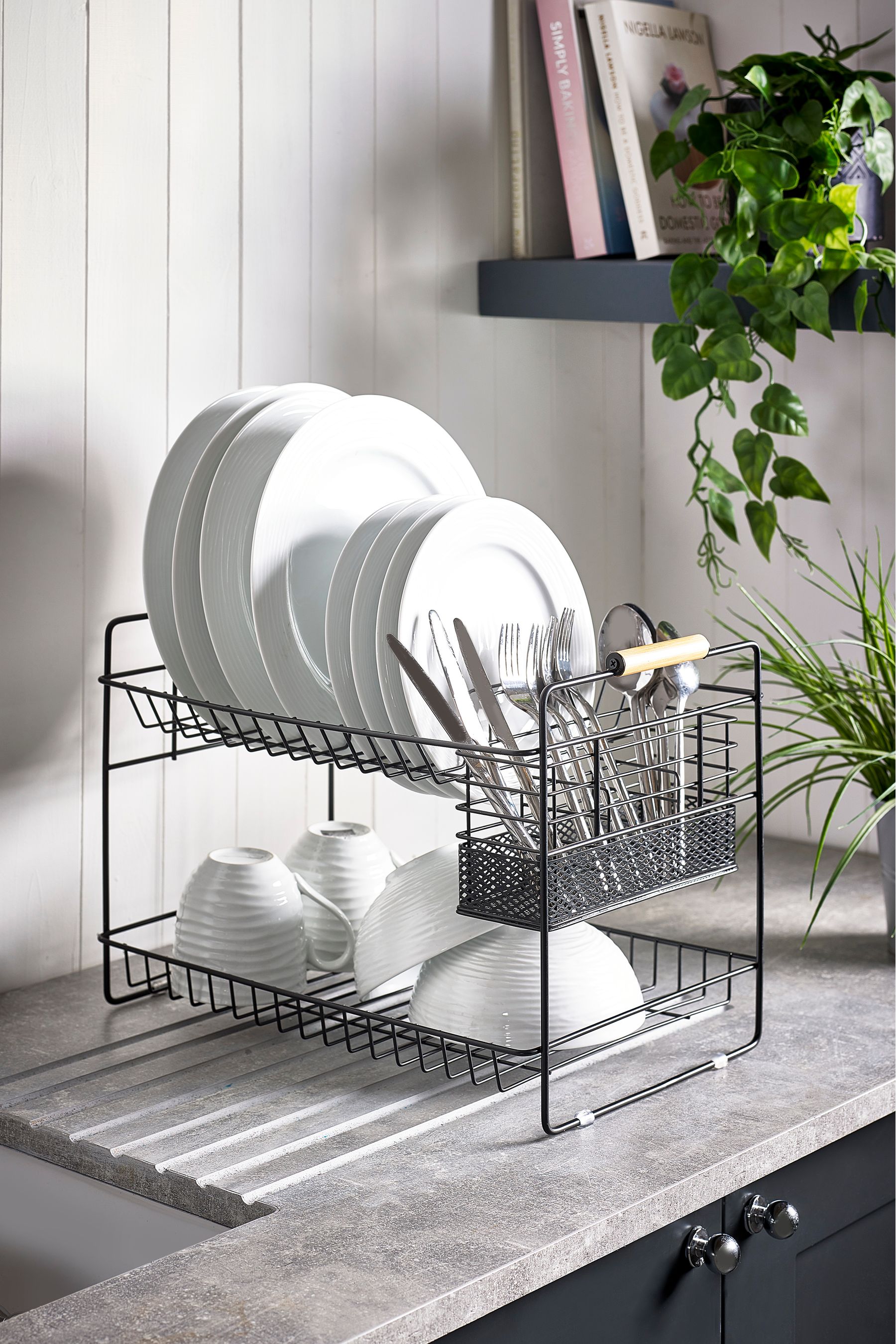 Buy Black Bronx 2 Tier Dish Drainer And Cutlery Holder from Next United Arab Emirates
