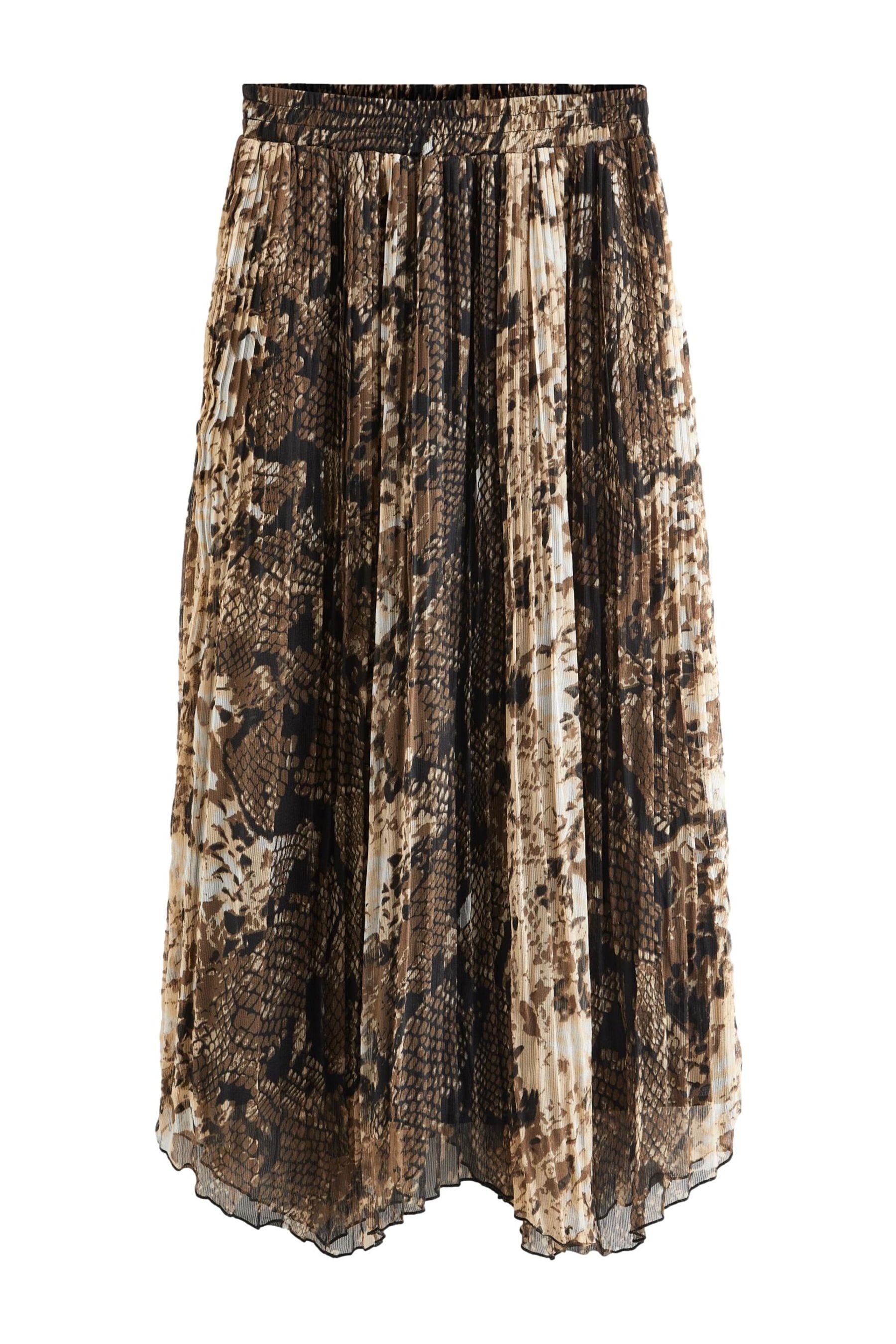 Green animal print pleated midi skirt discount