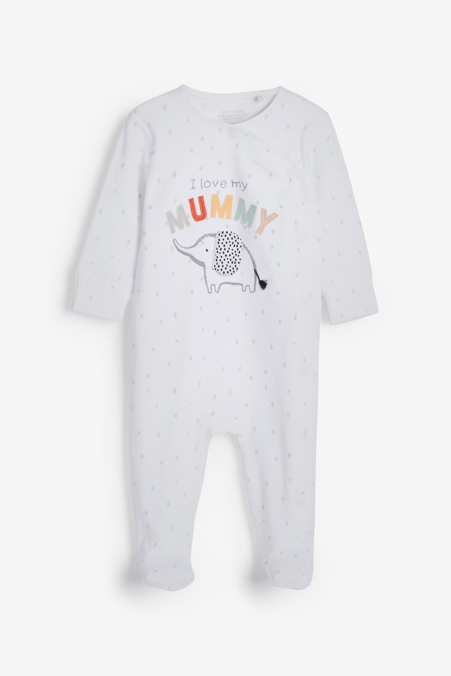 Buy Mummy Elephant Single Baby Sleepsuit 0 18mths from the Next