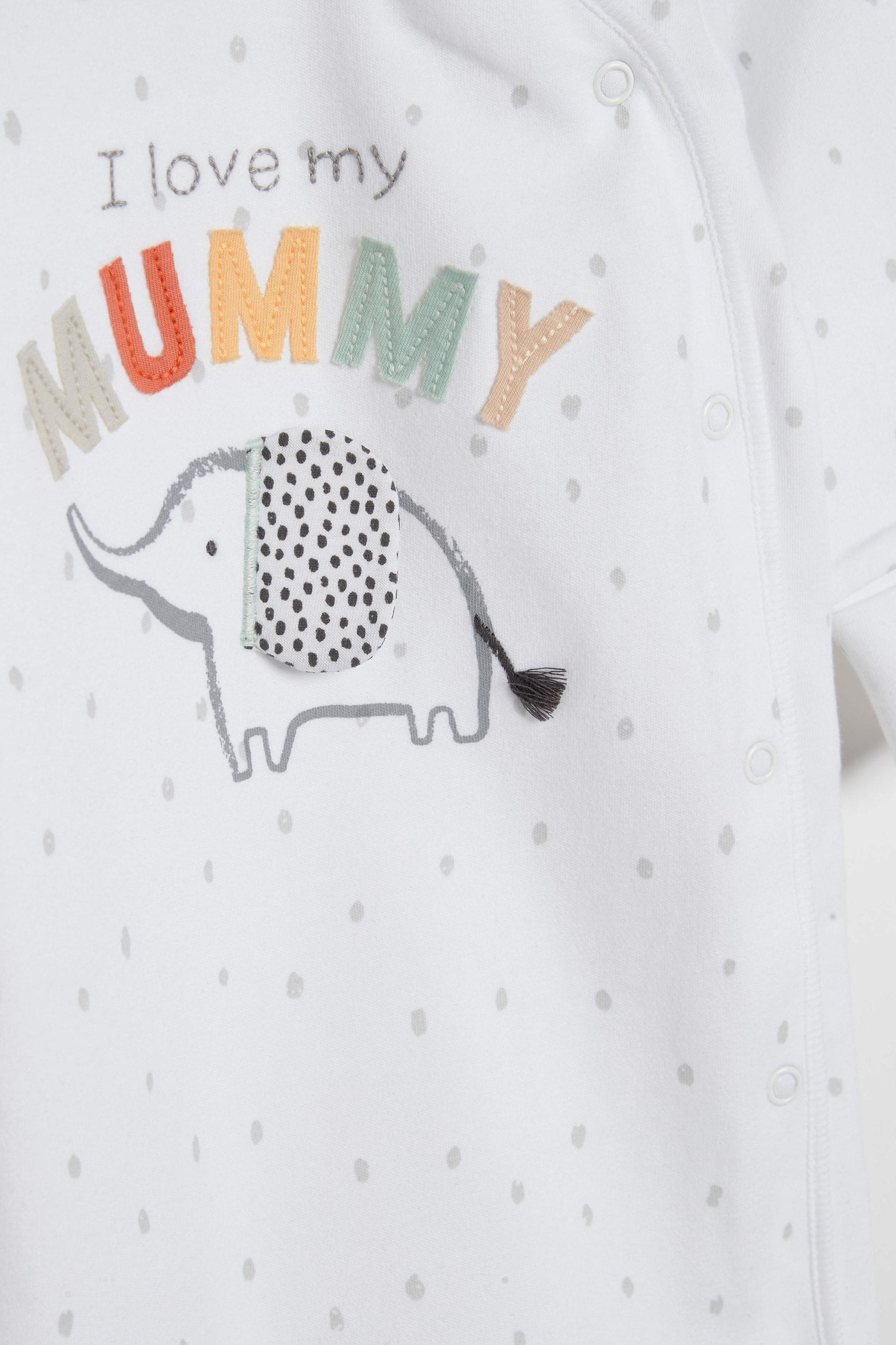 Mummy Elephant Single Baby Sleepsuit 0 18mths