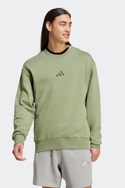 adidas Green All Season French Terry Crew Sweatshirt - Image 1 of 1