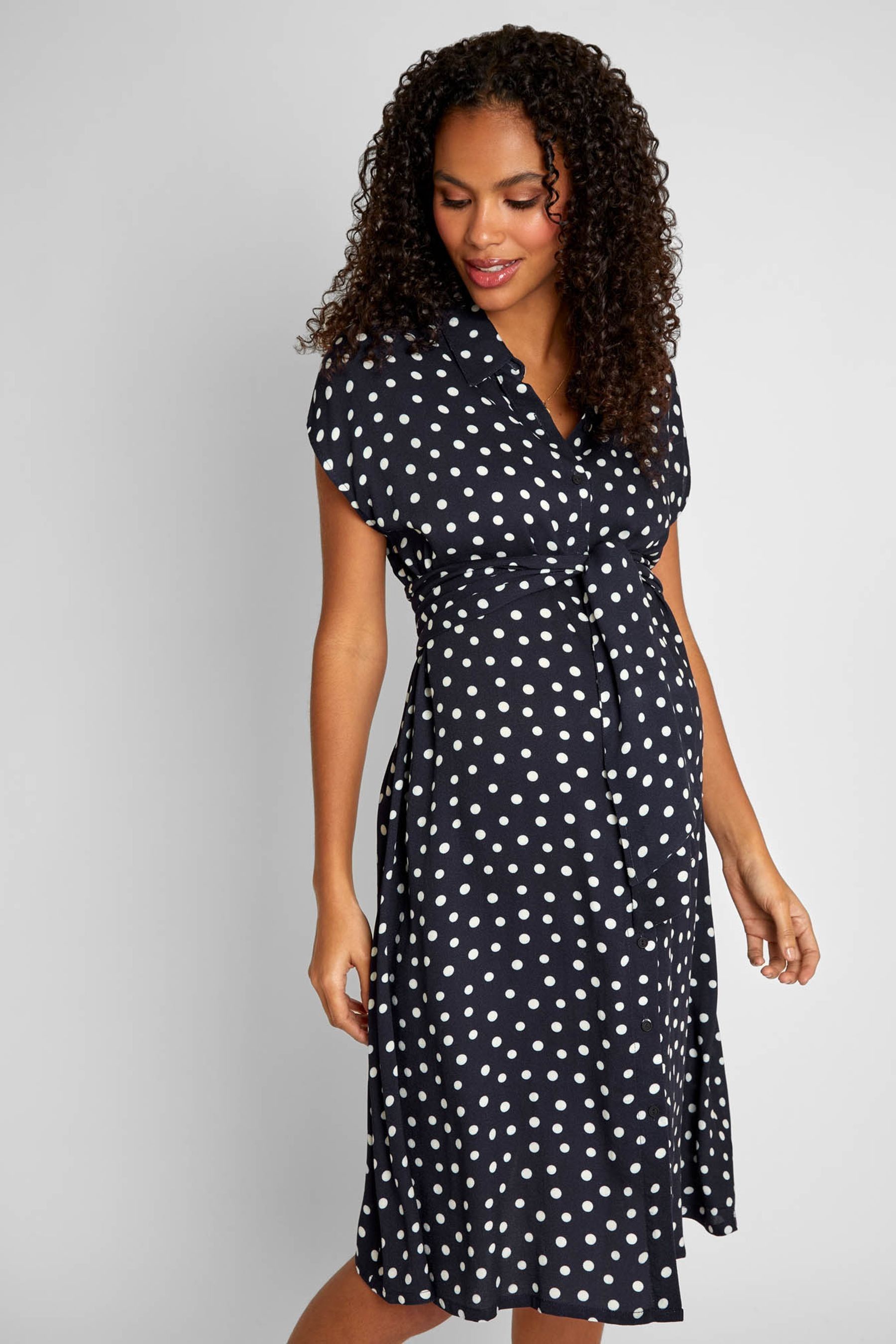 Spotty maternity dress top