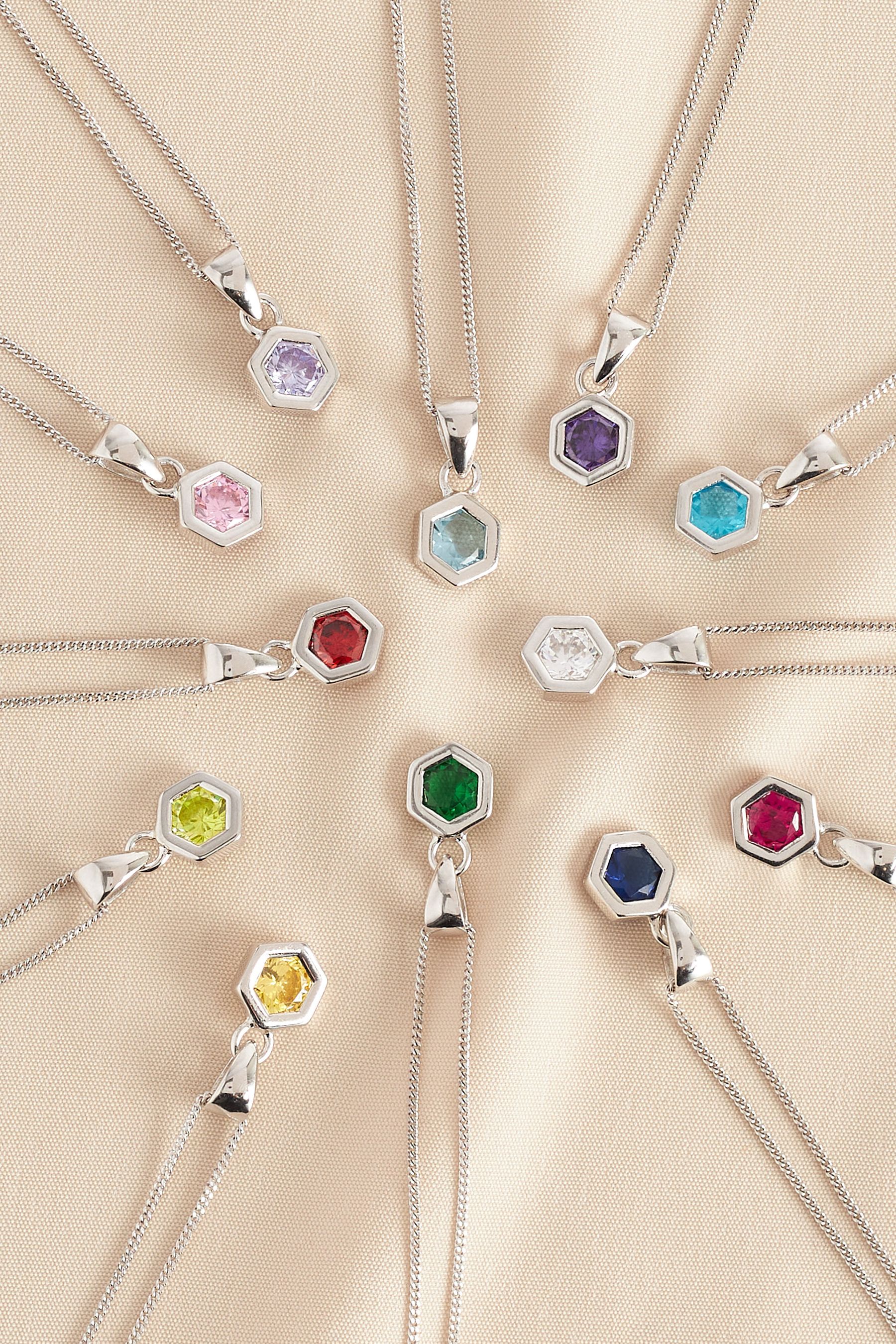 Sterling silver hexagon necklace store