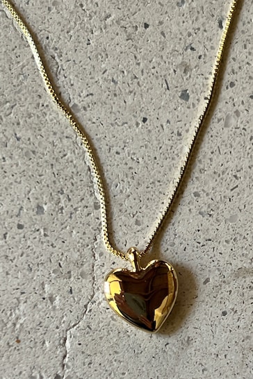 PILGRIM Gold Sophia Recycled Large Heart Necklace