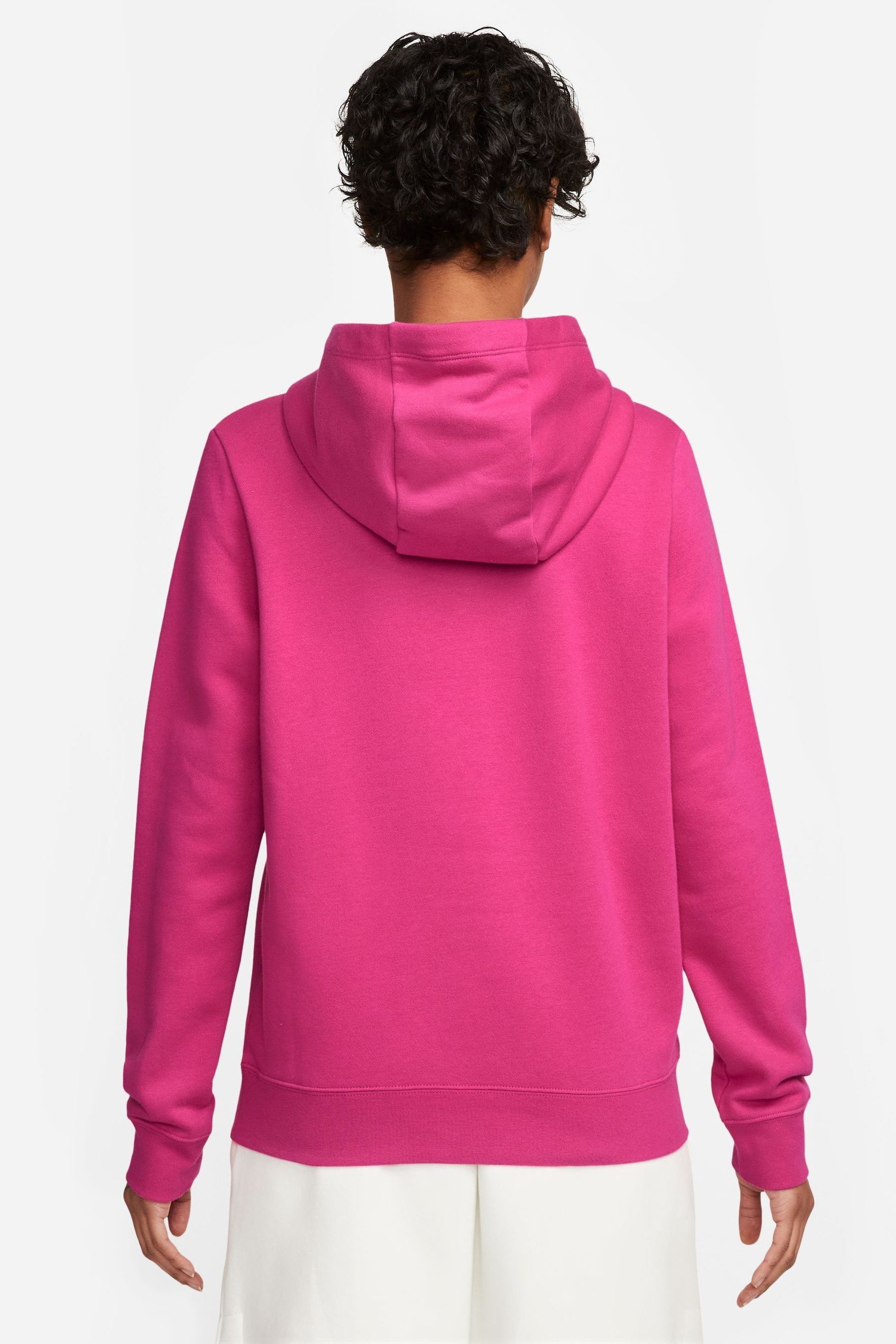 Buy Nike Fushsia Pink Sportswear Club Fleece Pullover Hoodie from